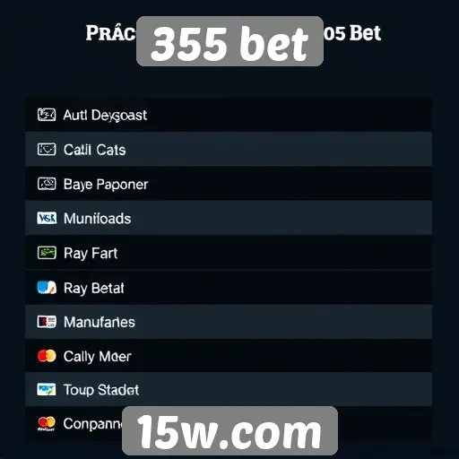 Métodos de pagamento oferecidos pelo 355 bet